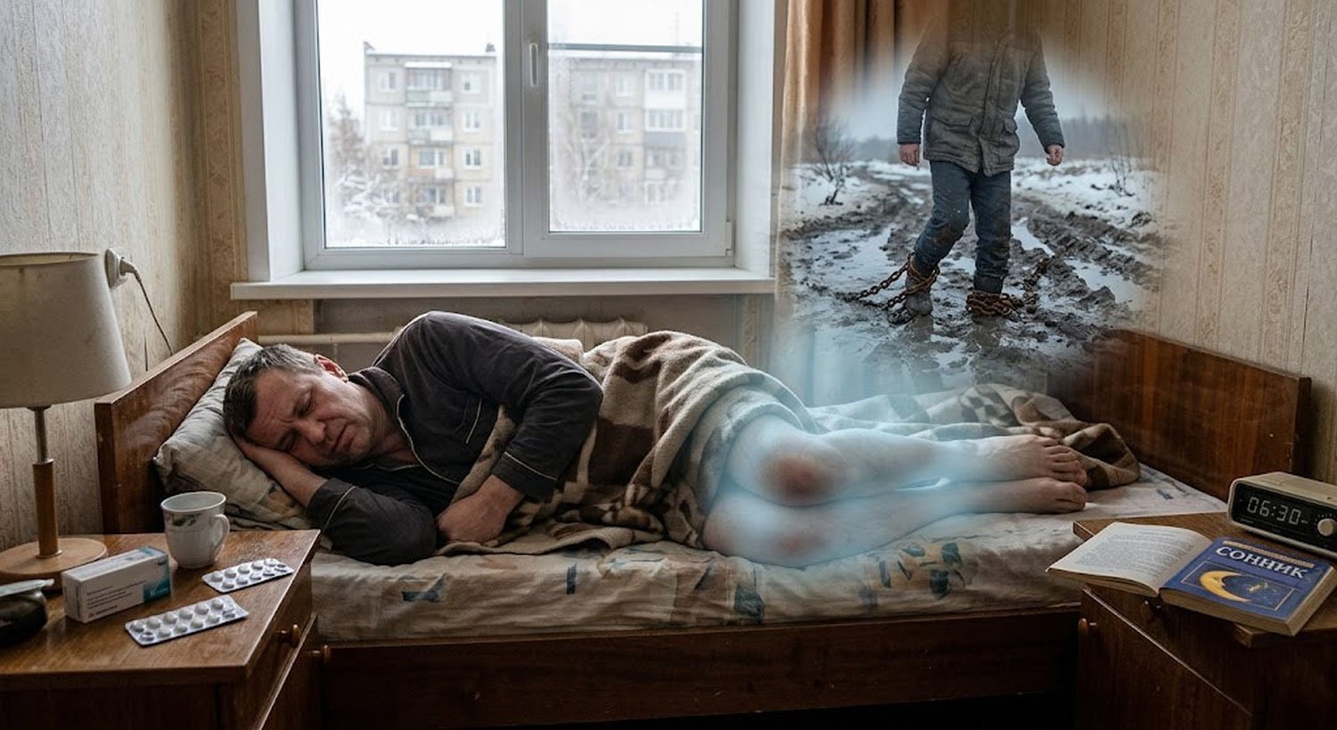 cпящий мужчина и ревматология во сне